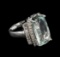 14KT White Gold 7.61 ctw Aquamarine and Diamond Ring