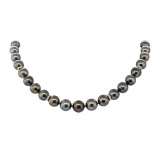 0.44 ctw Diamond and Tahitian Pearl Necklace