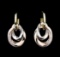 0.58 ctw Diamond Earrings - 14KT Tri-Color Gold