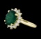 3.40 ctw Emerald and Diamond Ring - 14KT Yellow Gold