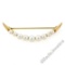 14kt Yellow Gold Graduated Round Cultured Pearl Polished Crescent Brooch