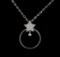 0.16 ctw Diamond Necklace - 14KT White Gold