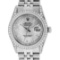 Rolex Mens Stainless Steel Mother Of Pearl Diamond Lugs 36MM Datejust Wristwatch