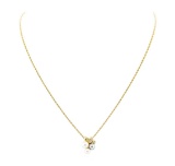 0.08 ctw Diamond and Pearl Pendant with Chain - 18KT Yellow Gold