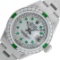 Rolex Ladies Stainless Steel MOP Emerald & Diamond Oyster Perpetaul Datejust Wri