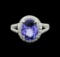 14KT White Gold 4.19 ctw Tanzanite and Diamond Ring