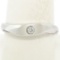 Men's Textured 14K White Gold Bead Set Round Diamond Solitaire Band Ring Sz 9.5