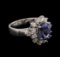 14KT White Gold 2.24 ctw Tanzanite and Diamond Ring