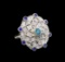 14KT White Gold 0.56 ctw Tanzanite and Diamond Ring