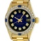 Rolex Ladies 18K Yellow Gold Sapphire Blue Vignette Diamond President 26mm Wrist