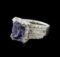 14KT White Gold 3.92 ctw Tanzanite and Diamond Ring