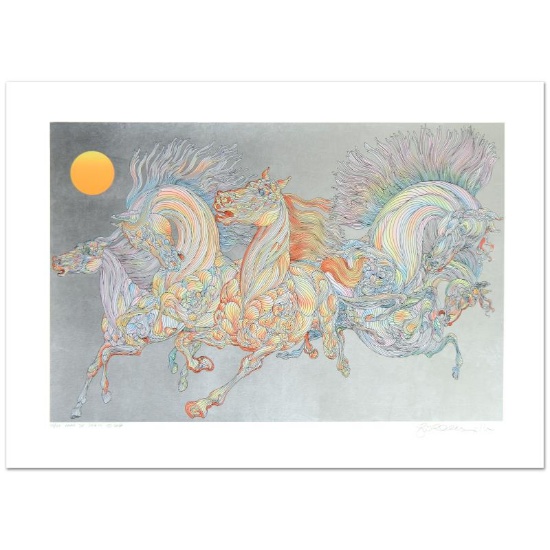 Guillaume Azoulay, "Lever De Soleil" Limited Edition Serigraph with Hand Laid Si
