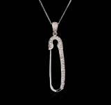 0.30 ctw Diamond Pendant With Chain - 14KT White Gold