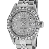 Rolex Ladies Stainless Steel Slate Grey Diamond 26MM Datejust Wristwatch