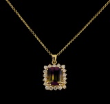 3.71 ctw Ametrine and Diamond Pendant With Chain