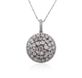 14KT White Gold 2.84 ctw Diamond Pendant With Chain