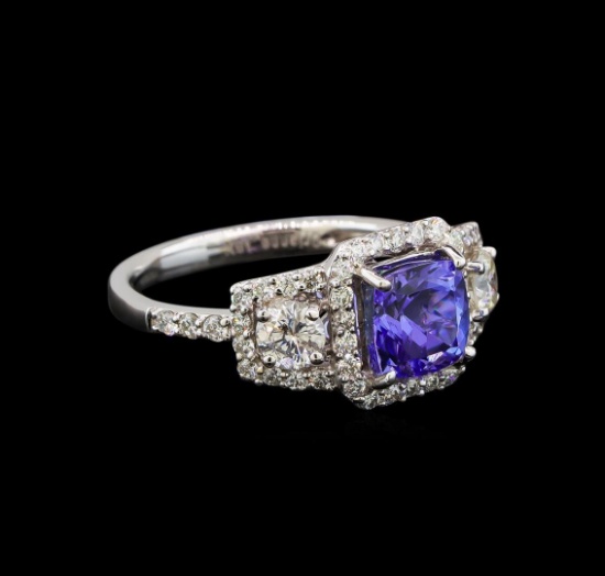 18KT White Gold 1.41 ctw Tanzanite and Diamond Ring