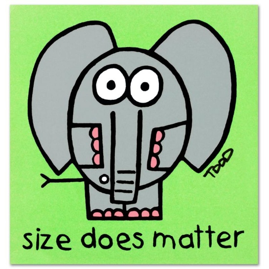 "Size Does Matter" Limited Edition Lithograph by Todd Goldman, Numbered and Hand