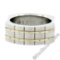 Men's Stainless Steel w/ 18kt Yellow Gold Brick Domed Matte Finish Band Ring