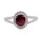 1.00 ctw Ruby and Diamond Ring - 14KT White Gold