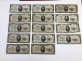 Lot (14) 1929 $20 San Francsico CA National Currency Notes - Charter 13044