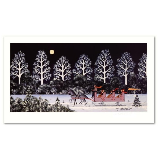 Jane Wooster Scott, "Trail Creek Sleigh Ride" Hand Signed Limited Edition Lithog