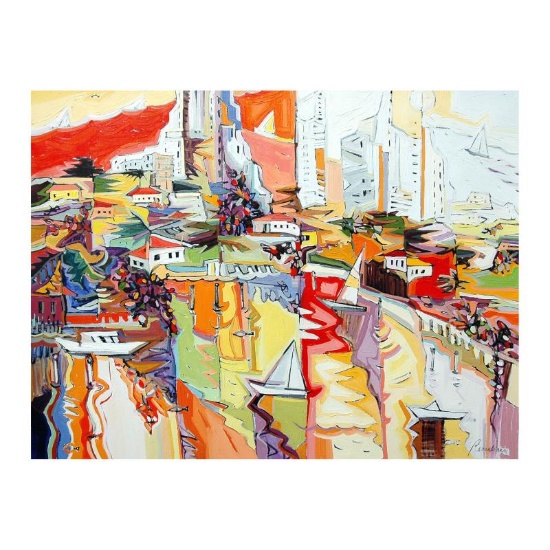 Natalie Rozenbaum, "Marina Reflections" Limited Edition on Canvas, Numbered and