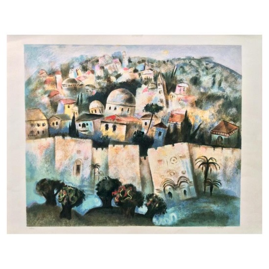 Gregory Kohelet, "Sunrise in Jerusalem" Hand Signed Limited Edition Serigraph wi