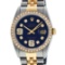 Rolex Mens 2 Tone Blue Diamond 36MM Datejust Wristwatch