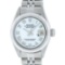 Rolex Ladies Stainless Steel Mother Of Pearl Oyster Perpetual Datejust Wristwatc