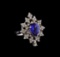 14KT White Gold 2.45 ctw Tanzanite and Diamond Ring