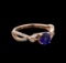 0.71 ctw Sapphire and Diamond Ring - 14KT Rose Gold