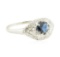 0.40 ctw Diamond and Sapphire Ring - 14KT White Gold