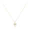 0.18 ctw Diamond Cross Pendant with Chain - 14KT Yellow and White Gold