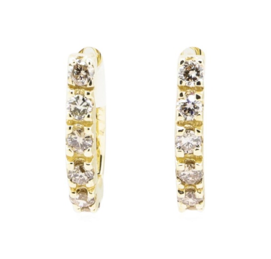 0.85 ctw Diamond Earrings - 14KT Yellow Gold