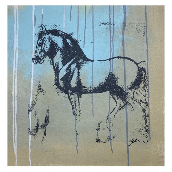 Gail Rodgers, "Leonardo's Horse" Hand Signed Original Hand Pulled Silkscreen Mix