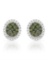 14k White Gold 0.47CTW Diamond and Green Dia Earrings, (SI/H)