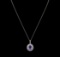 5.23 ctw Tanzanite and Diamond Pendant With Chain - 14KT White Gold