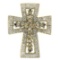 14k Two Tone Gold 1.00 ctw Champagne & White Diamond Petite Cross Slide Pendant