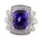 8.01 ctw Tanzanite and Diamond Ring - Platinum