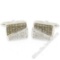 18kt White Gold 1.45 ctw Pave Set Round White & Champagne Diamond Rectangular Cu