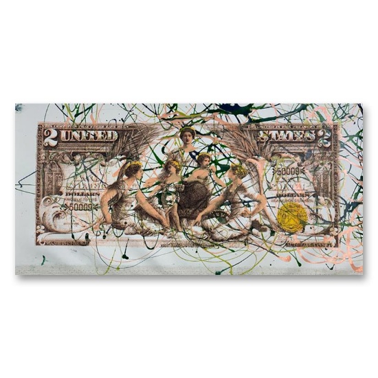 Steve Kaufman (1960-2010), "1896 $2.00 Silver Certificate" Hand Signed and Numbe
