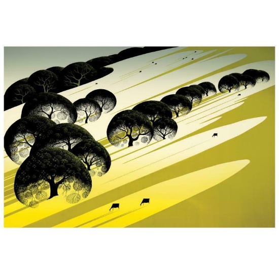 Eyvind Earle (1916-2000), "Cattle Country" Limited Edition Serigraph on Paper; N