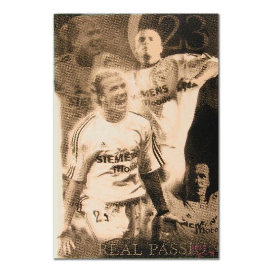 Ringo, "David Beckham" One-of-a-Kind Hand-Pulled Silkscreen and Mixed Media Pain