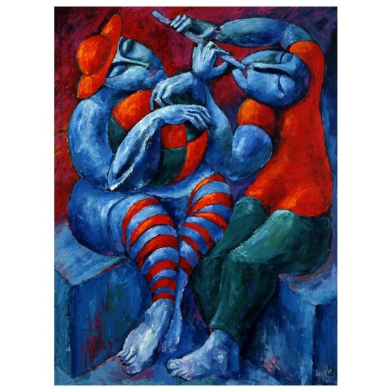 Yuroz, "Concert On The Beach" Hand Signed Limited Edition Serigraph on Canvas wi
