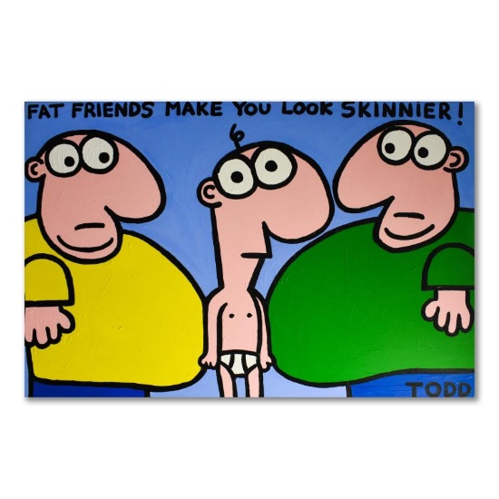 Todd Goldman, "Fat Friends" Original Acrylic Painting on Gallery Wrapped Canvas