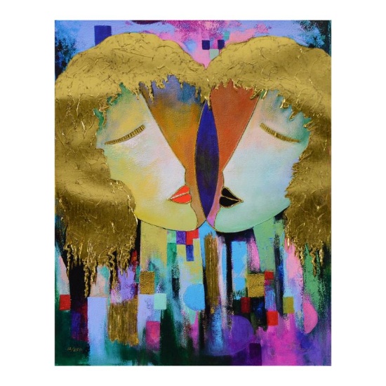 Arbe, "Duality" Limited Edition on Canvas with Gold Embellishing, Numbered and H
