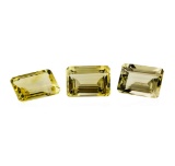 21.68 ctw.Natural Emerald Cut Citrine Quartz Parcel of Three