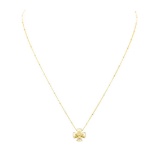 0.03 ctw Diamond and Pearl Cross Pendant with Chain - 14KT and 18KT Yellow Gold