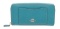 Coach Turquoise Blue Leather Long Zippy Wallet